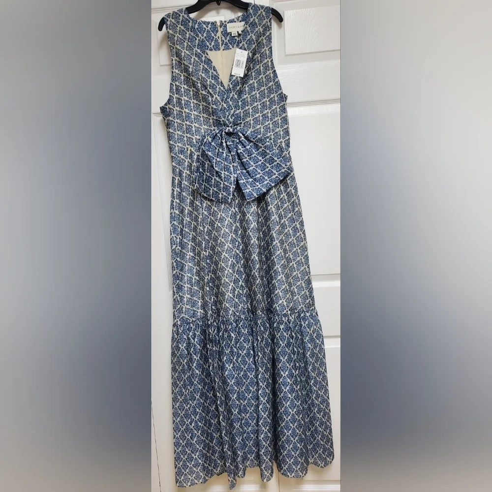 Sachin And Babi Bryce Gown/Lapis Print - Picture 3 of 17